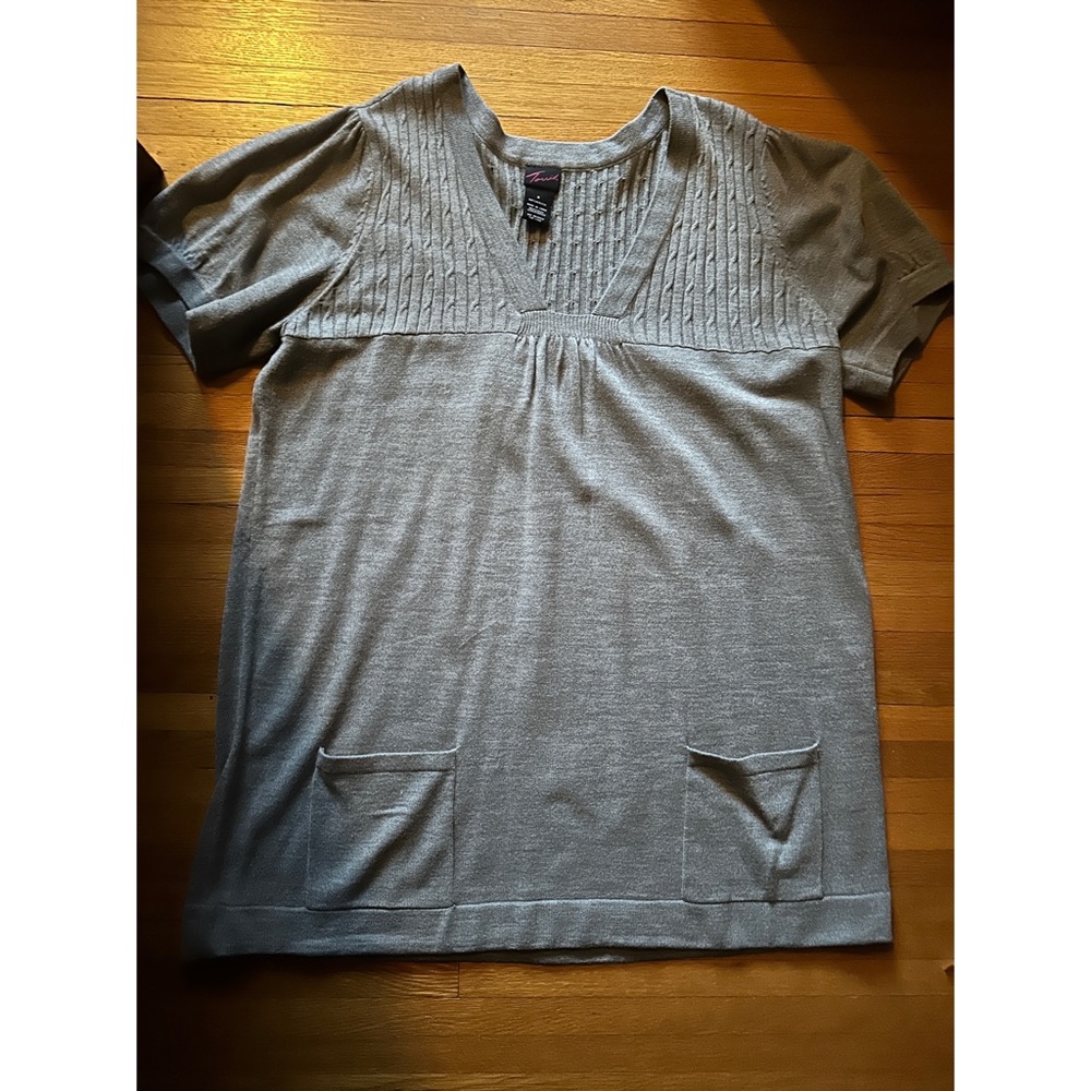 Y2K Era Grey Short-Sleeved Torrid Sweater Dress, 3x